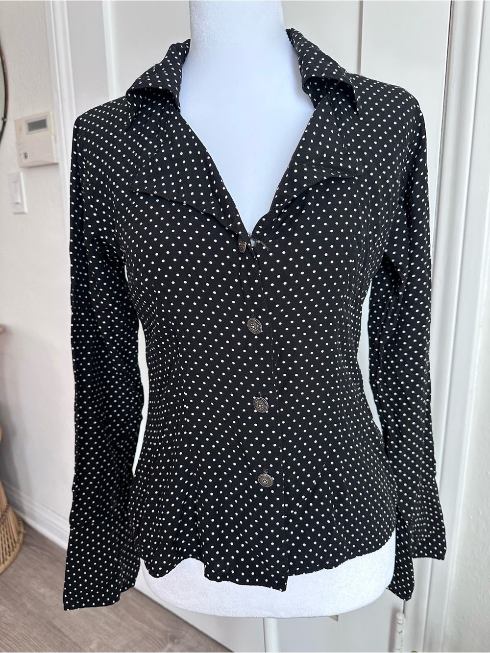 VTG Guess by Georges Marciano Polka Dot Blouse-Size S